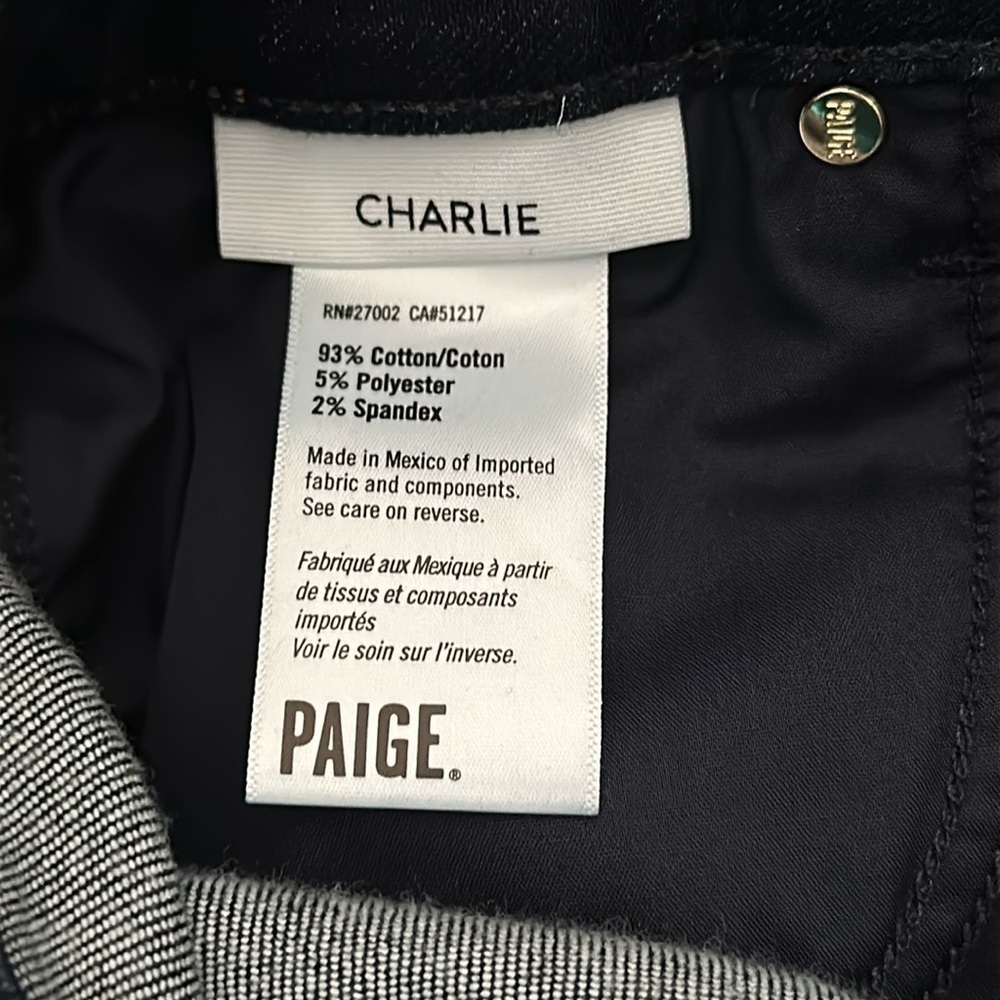 Paige Women’s Charlie Flare Jean High Rise Kira Dark Blue Wide Jean 28 - Picture 7 of 12